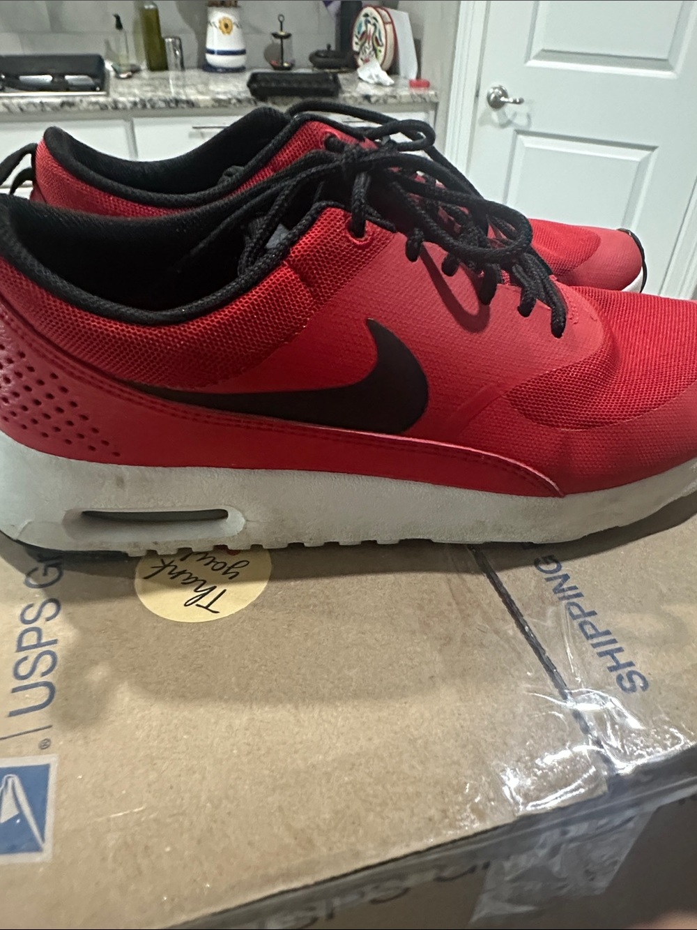 Nike Red and Black Running Shoes - Picture 3 of 5